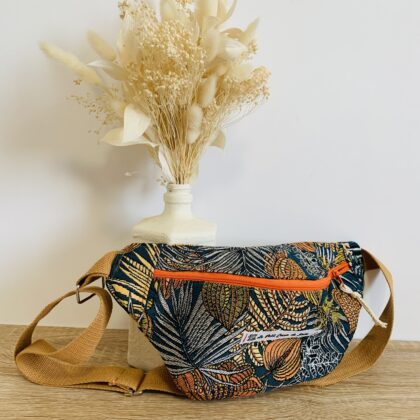 Sac Banane en tissu feuillage.