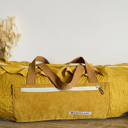 Sac de voyage moutarde texturé