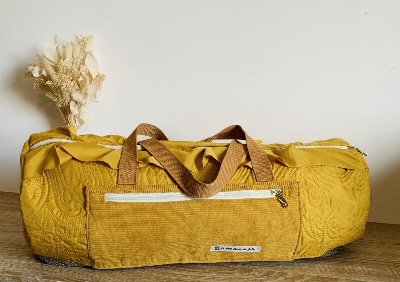 Sac de voyage moutarde texturé